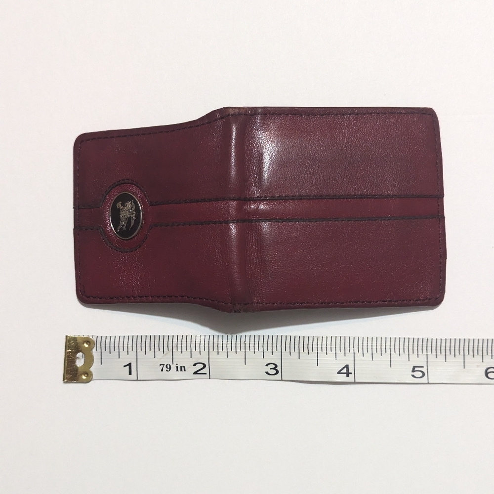 Burberry Vintage Burgundy Leather Coin Purse W/ Silver Signature Accent - Picture 12 of 13